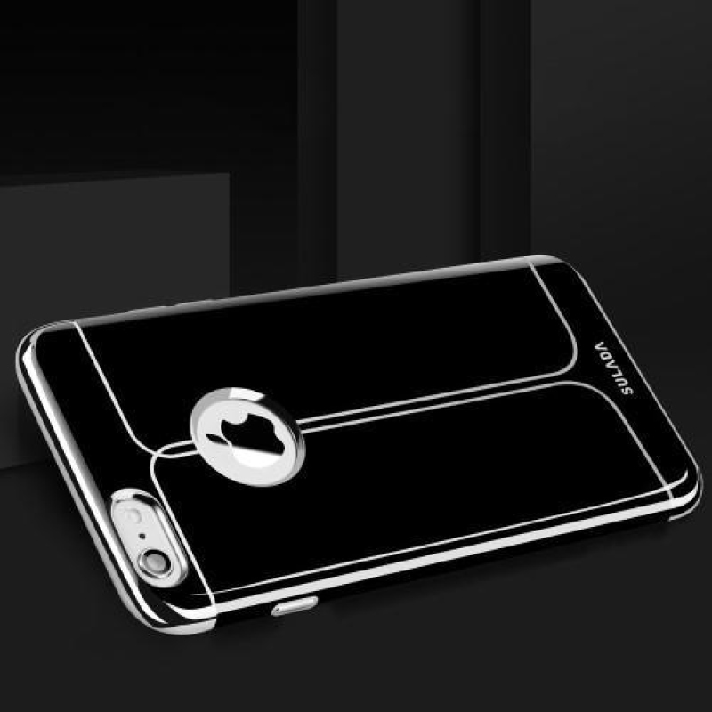 Black elegantní gelový obal na iPhone 6s Plus a 6 Plus - stříbrný
