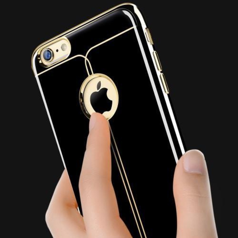 Black elegantní gelový obal na iPhone 6s Plus a 6 Plus - stříbrný
