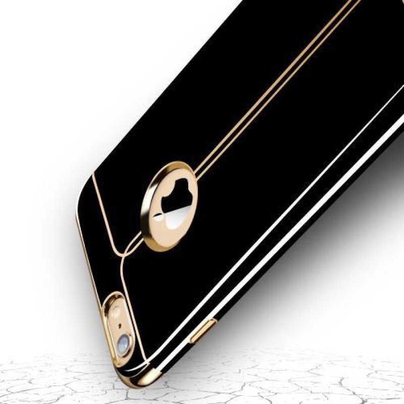 Black elegantní gelový obal na iPhone 6s Plus a 6 Plus - zlatý