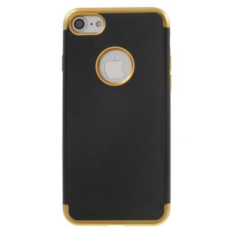 Black gelový obal na iPhone 8 a iPhone 7 - zlatý lem