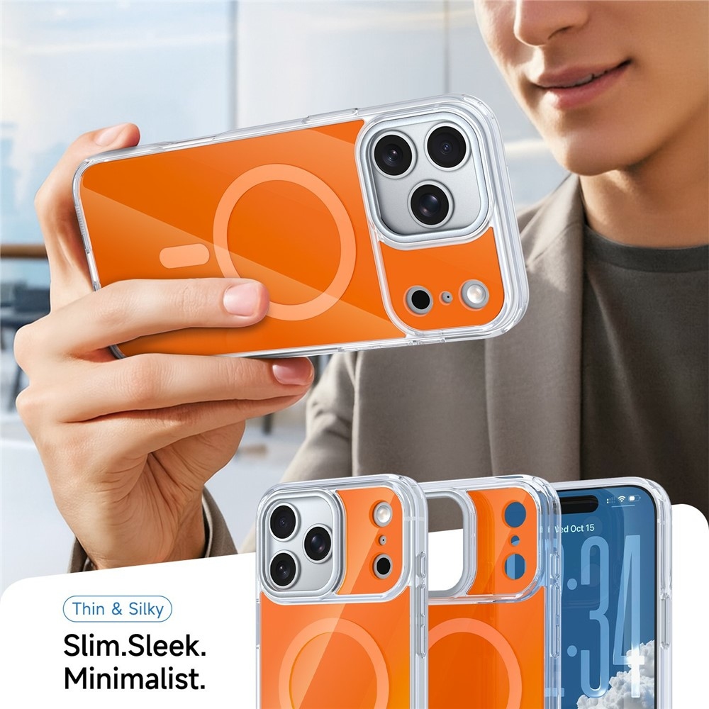 Bleeze gelový obal s pevnými zády a MagSafe na iPhone 18 Pro Max/17 Pro Max - oranžový