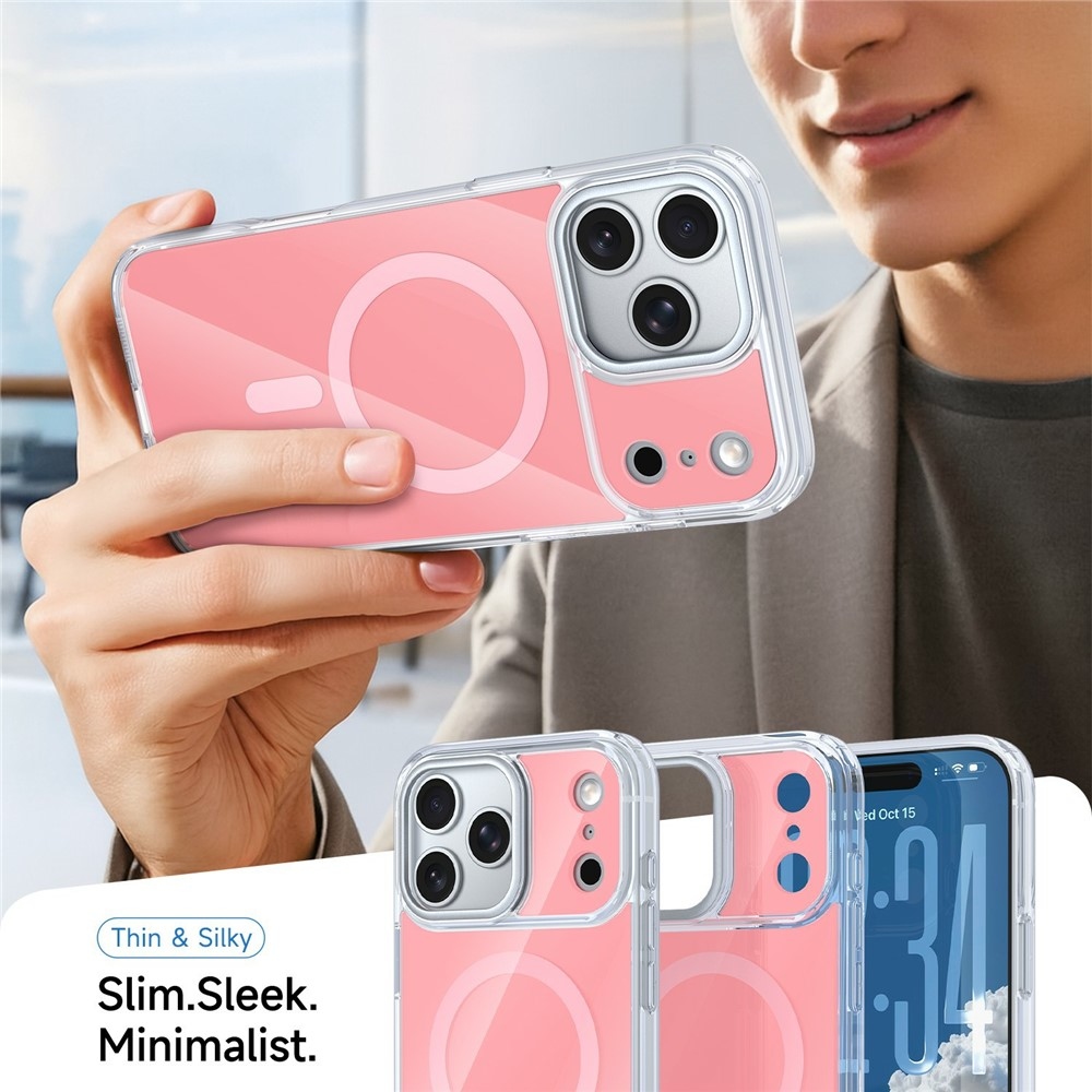 Bleeze gelový obal s pevnými zády a MagSafe na iPhone 18 Pro Max/17 Pro Max - růžový