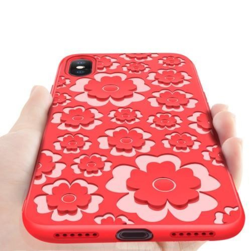 Bloom 3D gelový obal na iPhone X - červený