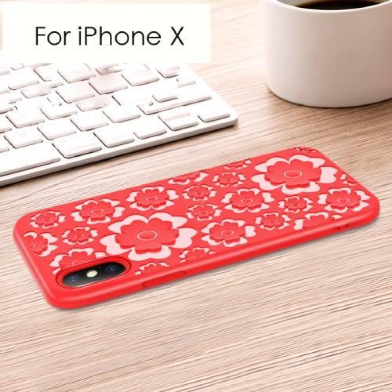 Bloom 3D gelový obal na iPhone X - červený