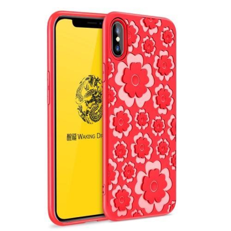 Bloom 3D gelový obal na iPhone X - červený