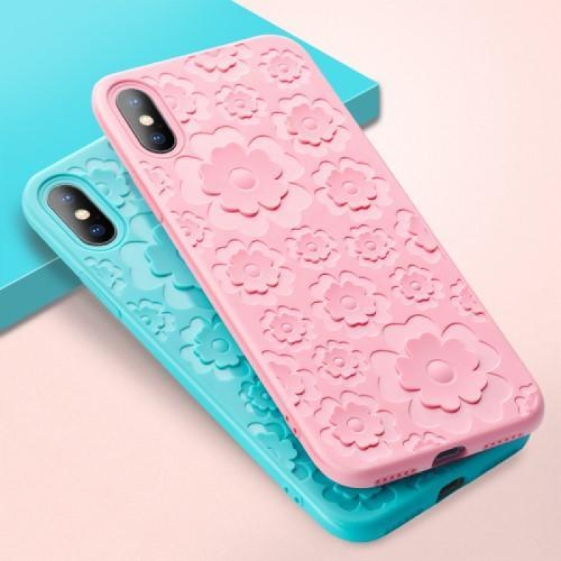 Bloom 3D gelový obal na iPhone X - modrozelený