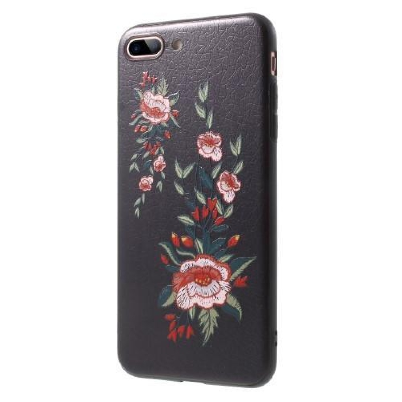 Bloom gelový obal na iPhone 7 Plus a iPhone 8 Plus - bílé kvítky