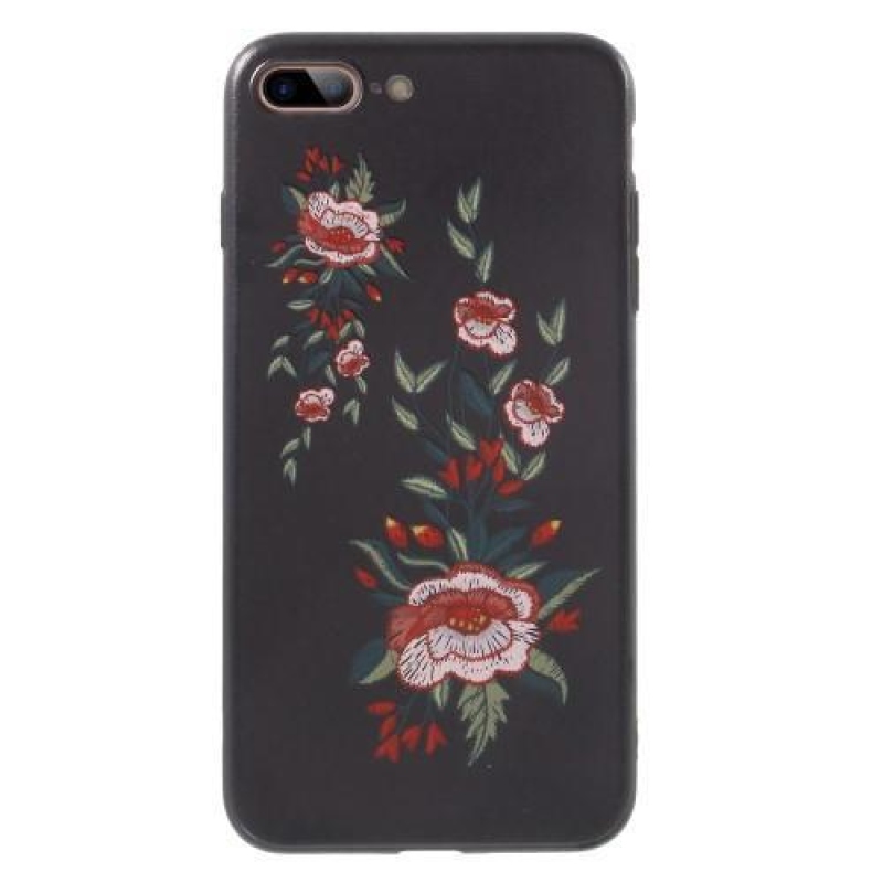 Bloom gelový obal na iPhone 7 Plus a iPhone 8 Plus - bílé kvítky
