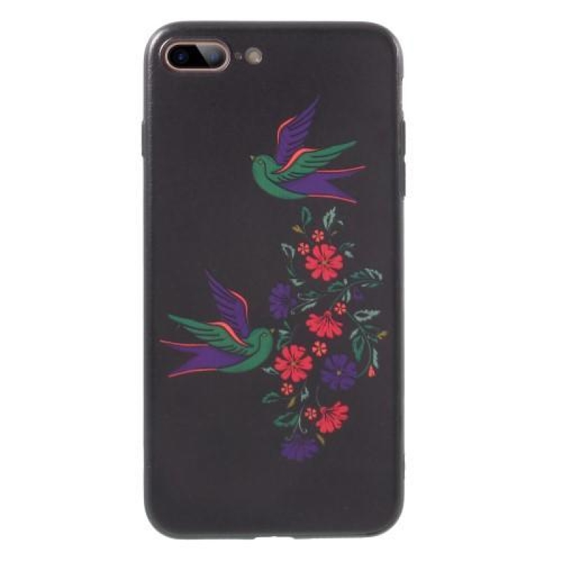Bloom gelový obal na iPhone 7 Plus a iPhone 8 Plus - ptáčci a kvítky