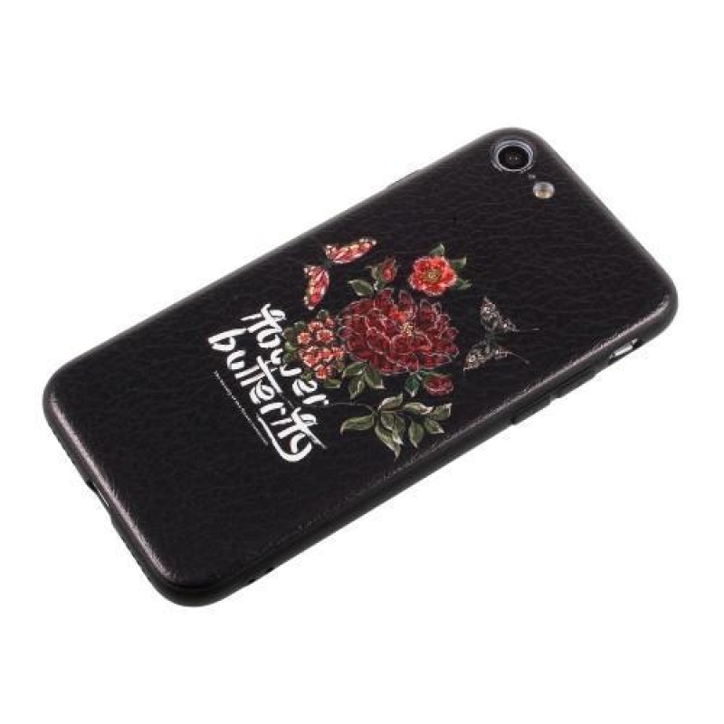 Bloom gelový obal na iPhone 8 a iPhone 7 - motýl a květ