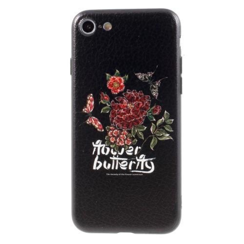 Bloom gelový obal na iPhone 8 a iPhone 7 - motýl a květ