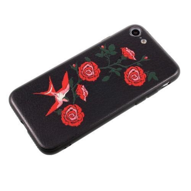 Bloom gelový obal na iPhone 8 a iPhone 7 - růže a pták
