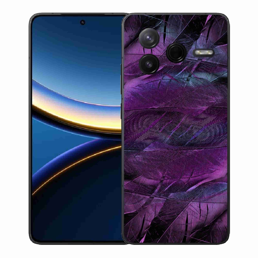 Gelový kryt mmCase na Xiaomi Poco F7 Pro - fialová pírka