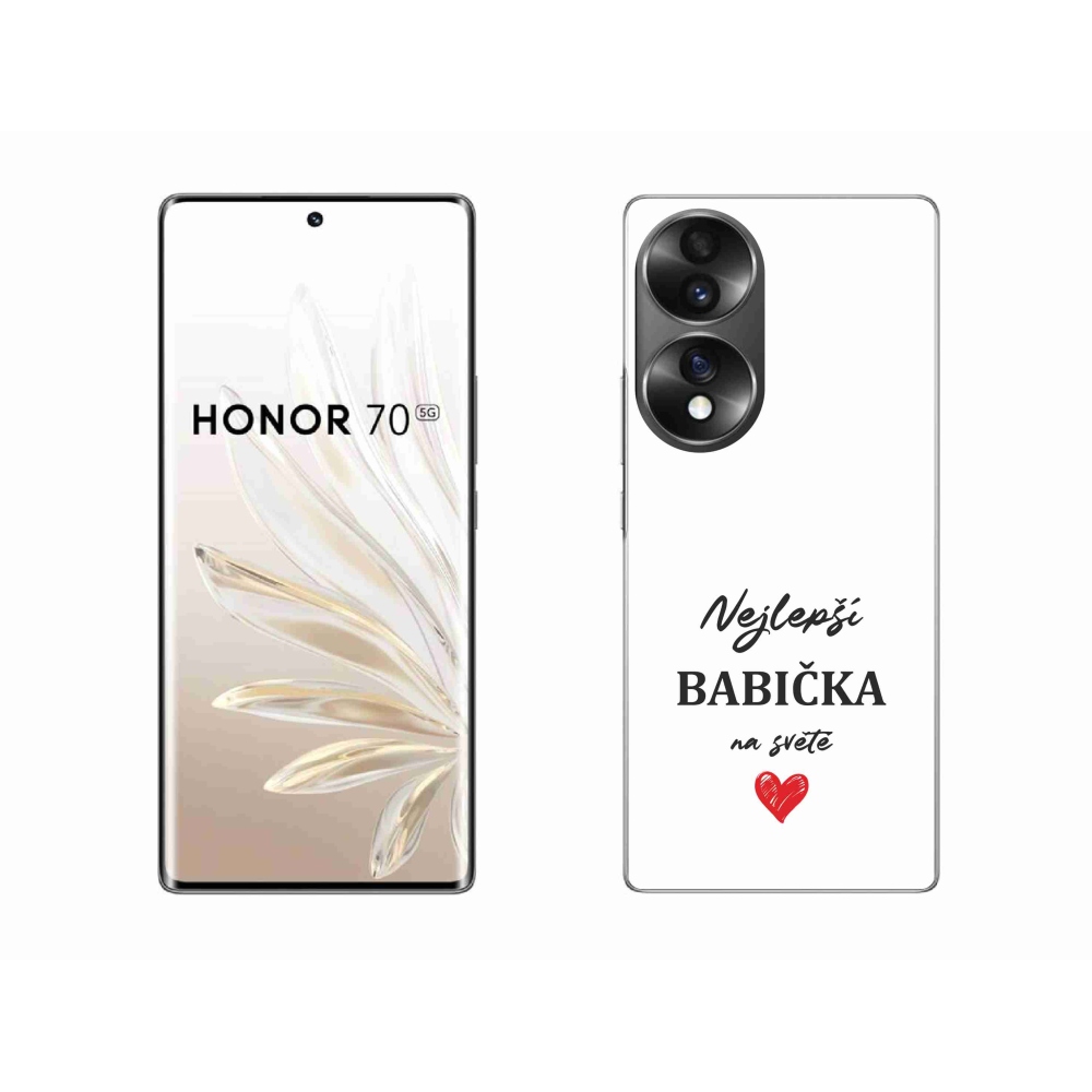 Gelový kryt mmCase na Honor 70 - nejlepší babička 1 bílé pozadí