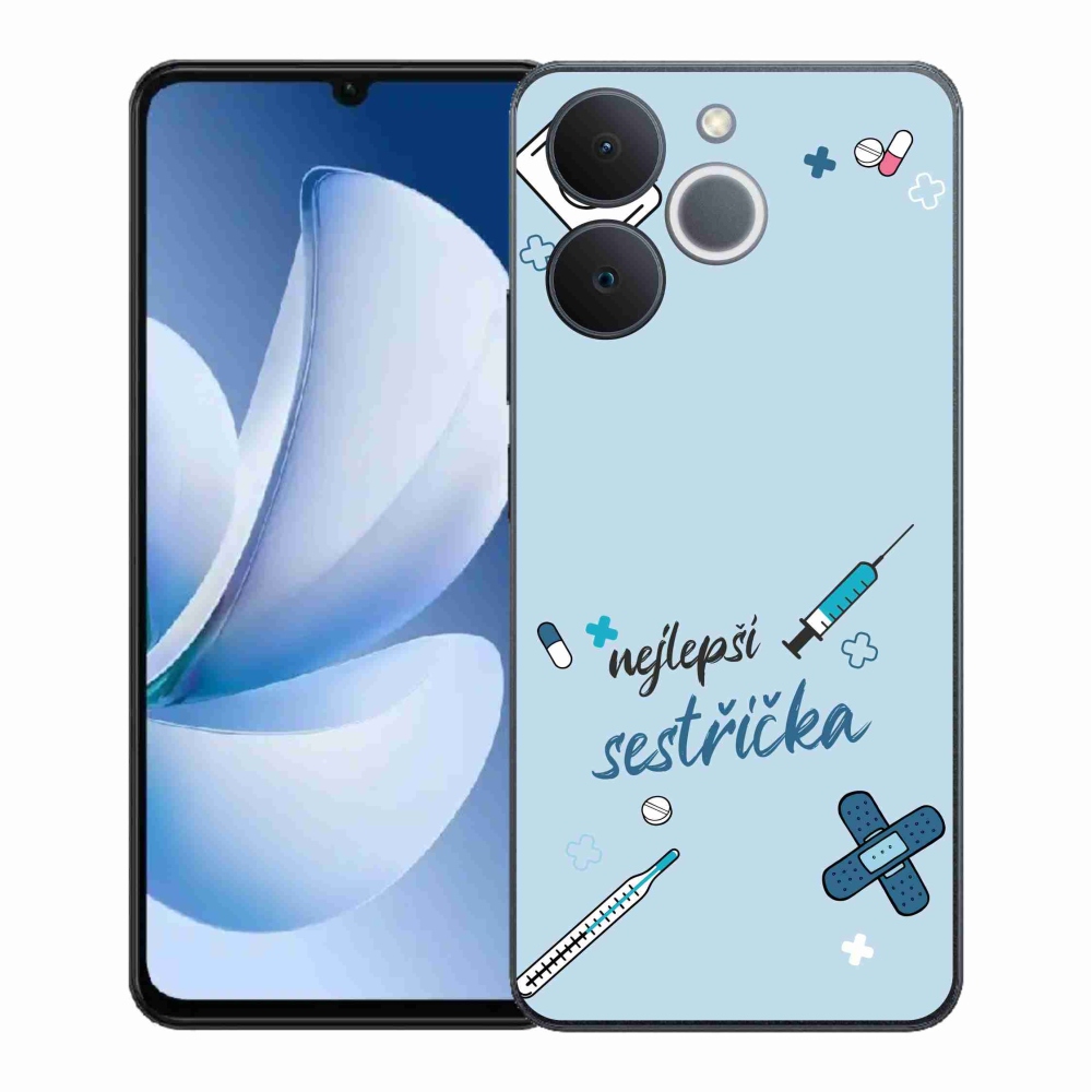 Gelový kryt mmCase na Realme Note 70T - nejlepší sestřička modré pozadí