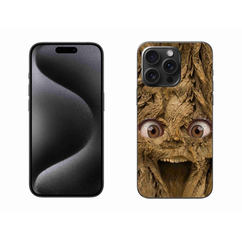 Gelový kryt mmCase na iPhone 15 Pro Max - veselý strom s očima
