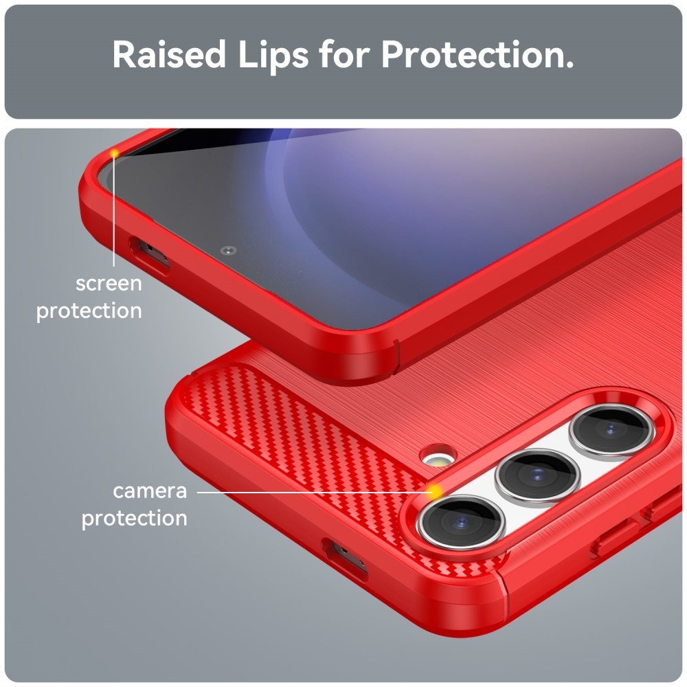 Carbon odolný gelový obal na Samsung Galaxy S24 - červený