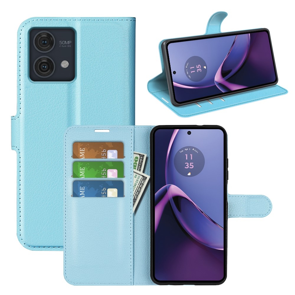 Litchi knížkové pouzdro na Motorola Moto G84 5G - modré