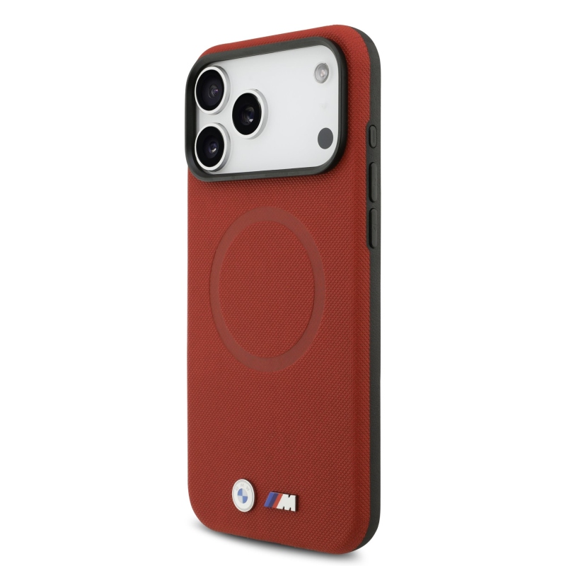 BMW M FW Metal Logo Zadní Kryt pro iPhone 17 Pro Max Red