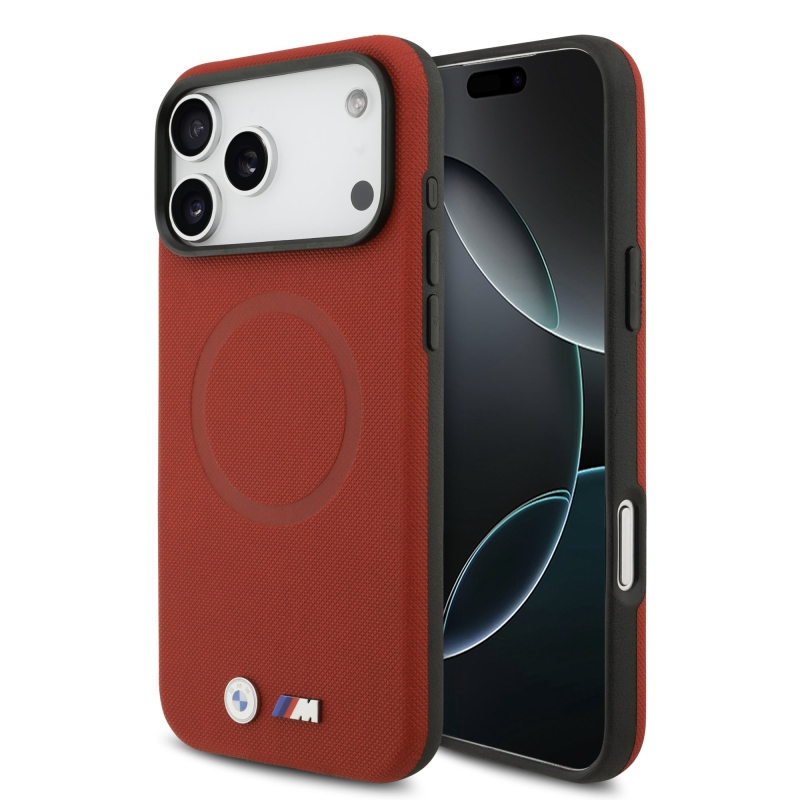 BMW M FW Metal Logo Zadní Kryt pro iPhone 17 Pro Max Red