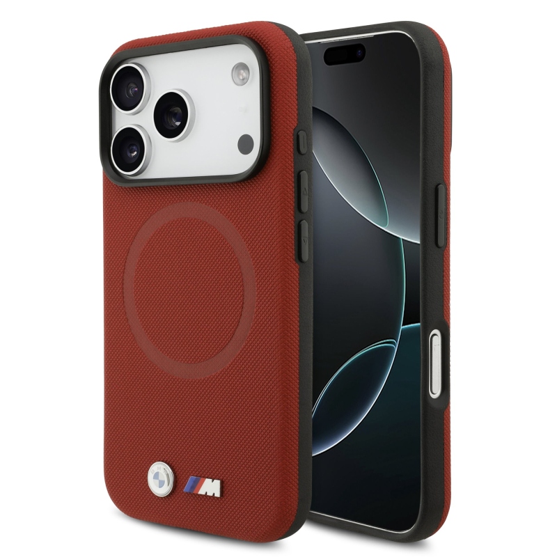BMW M FW Metal Logo Zadní Kryt pro iPhone 17 Pro Red