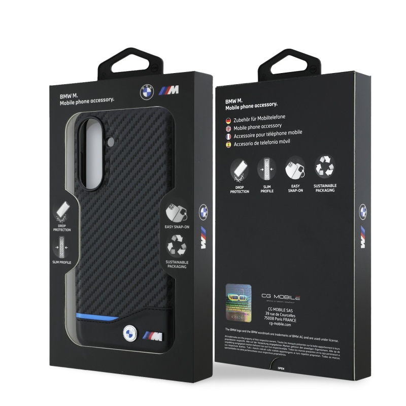 BMW M PU Carbon Zadní Kryt pro Samsung Galaxy A56 Black