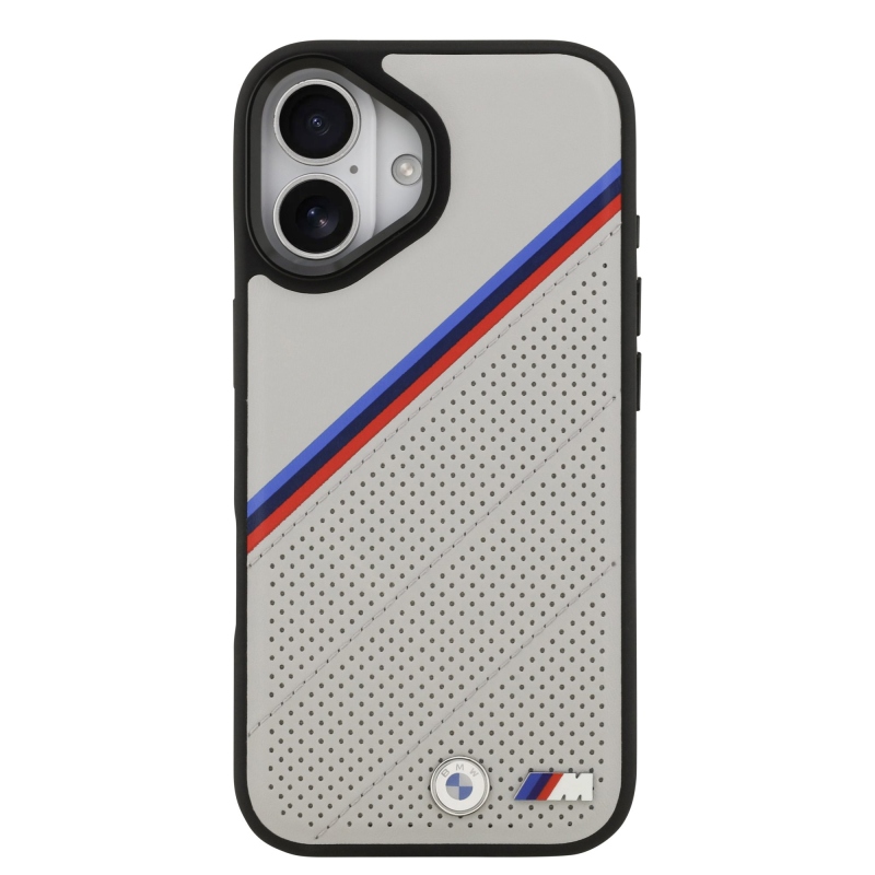 BMW M Tricolor Perforated Pattern MagSafe Kryt pro iPhone 17 Gray