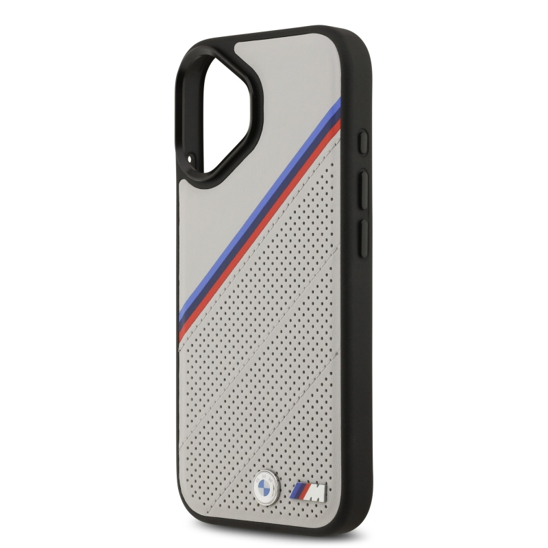 BMW M Tricolor Perforated Pattern MagSafe Kryt pro iPhone 17 Gray