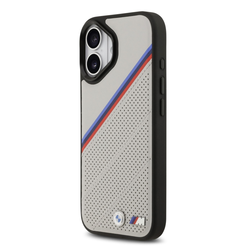 BMW M Tricolor Perforated Pattern MagSafe Kryt pro iPhone 17 Gray
