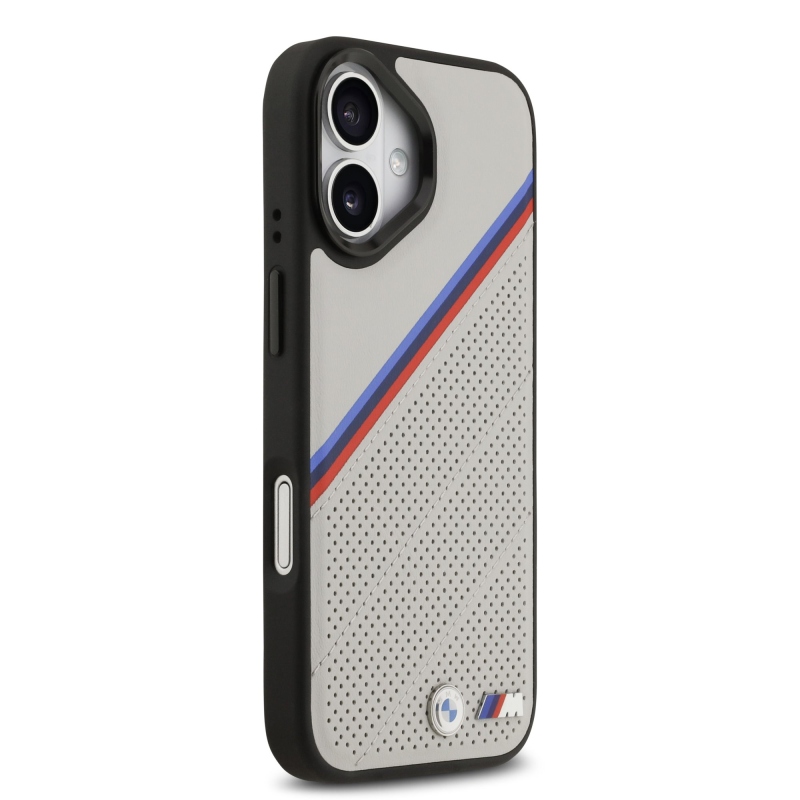 BMW M Tricolor Perforated Pattern MagSafe Kryt pro iPhone 17 Gray