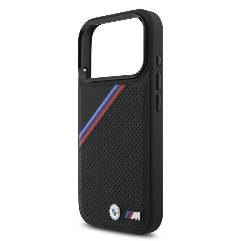 BMW M Tricolor Perforated Pattern MagSafe Kryt pro iPhone 17 Pro Black