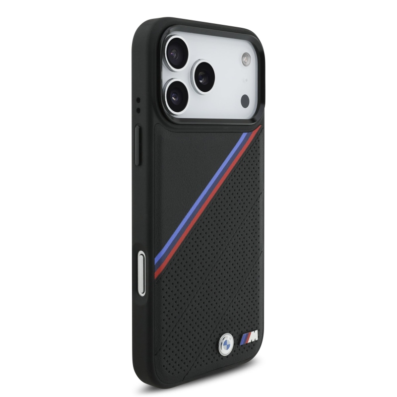 BMW M Tricolor Perforated Pattern MagSafe Kryt pro iPhone 17 Pro Max Black