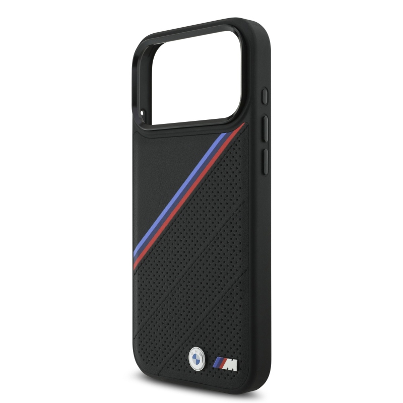BMW M Tricolor Perforated Pattern MagSafe Kryt pro iPhone 17 Pro Max Black