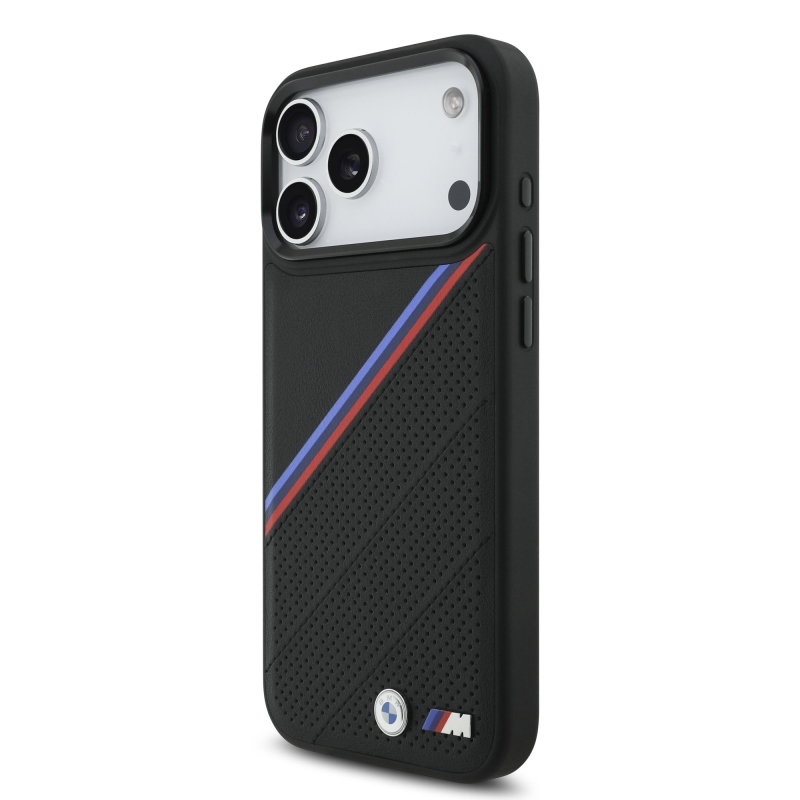 BMW M Tricolor Perforated Pattern MagSafe Kryt pro iPhone 17 Pro Max Black