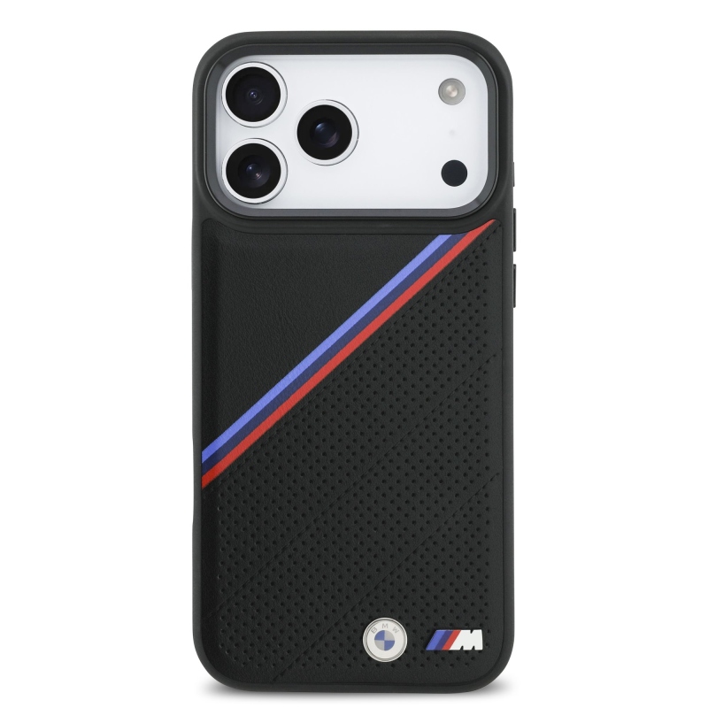 BMW M Tricolor Perforated Pattern MagSafe Kryt pro iPhone 17 Pro Max Black