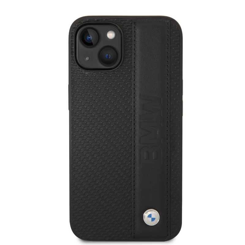 BMW Signature Leather Big Logo Zadní Kryt pro iPhone 14 Plus Black