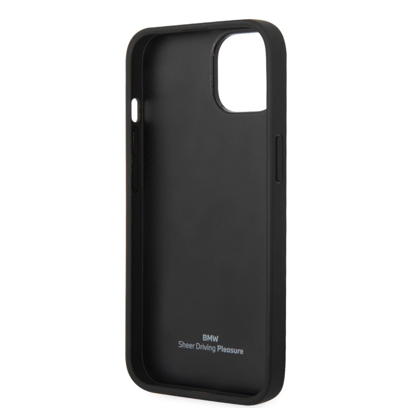 BMW Signature Leather Big Logo Zadní Kryt pro iPhone 14 Plus Black