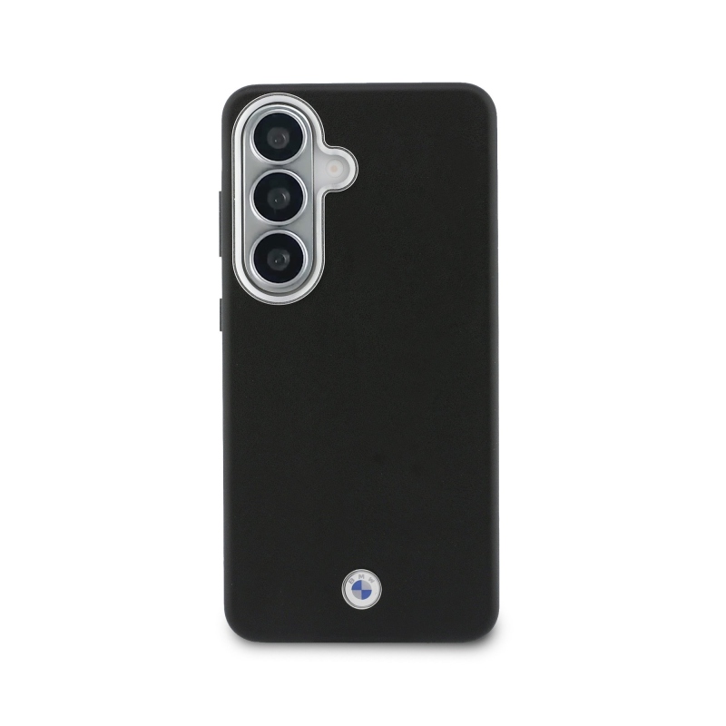 BMW Signature PU Leather Metal Logo Magnetic Zadní kryt pro Samsung Galaxy S26 Black