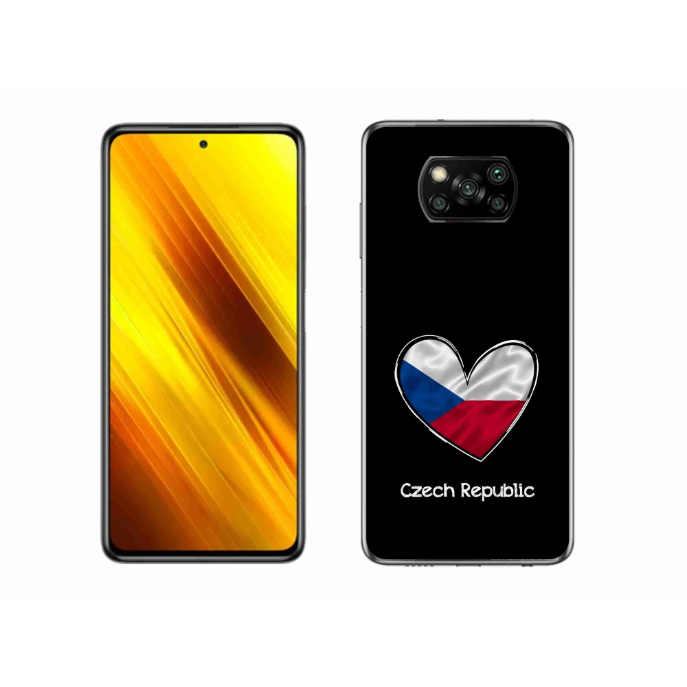 Gelový kryt mmCase na Xiaomi Poco X3 Pro - vlajka srdce černé pozadí
