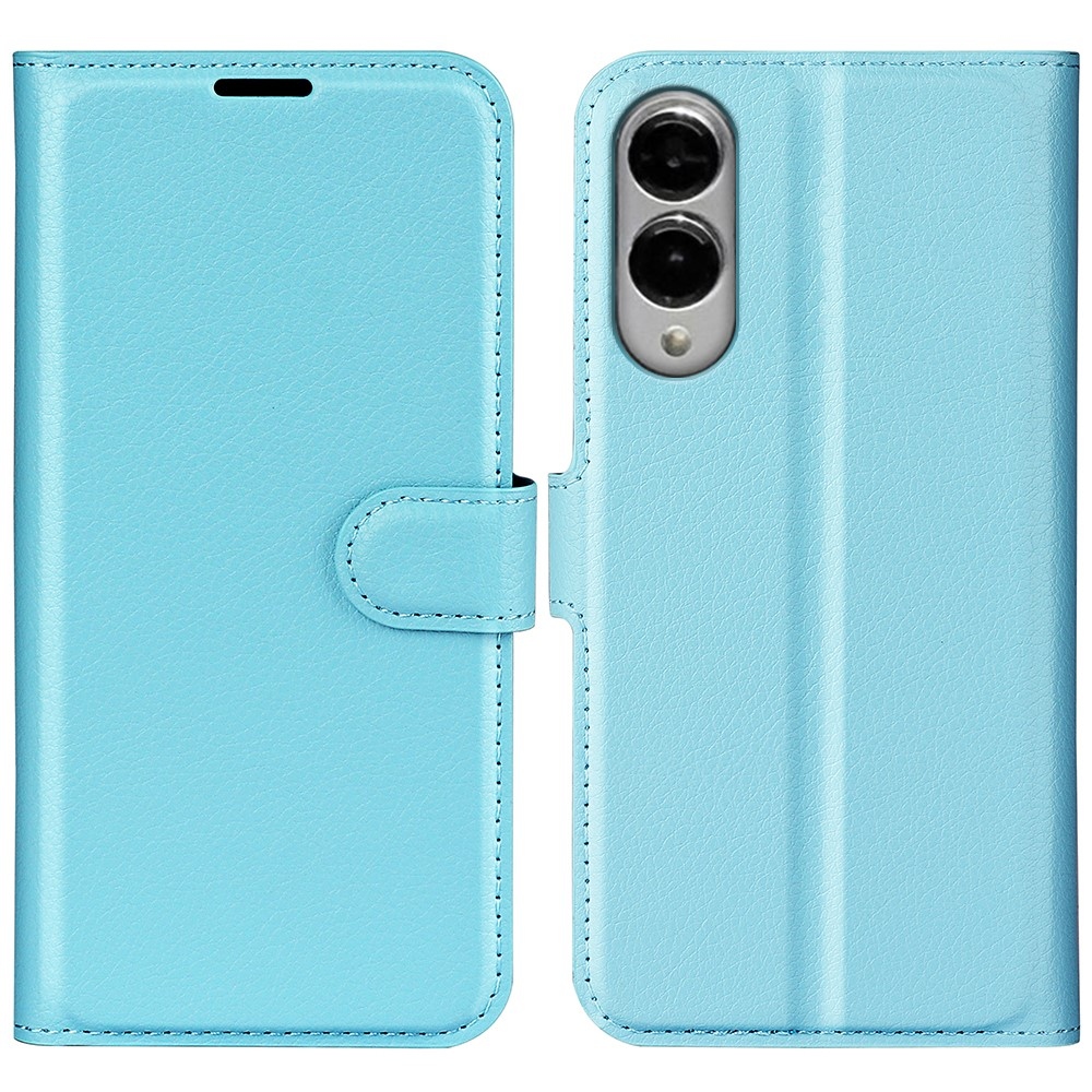 Litchi knížkové pouzdro na Samsung Galaxy S25 Edge - modré