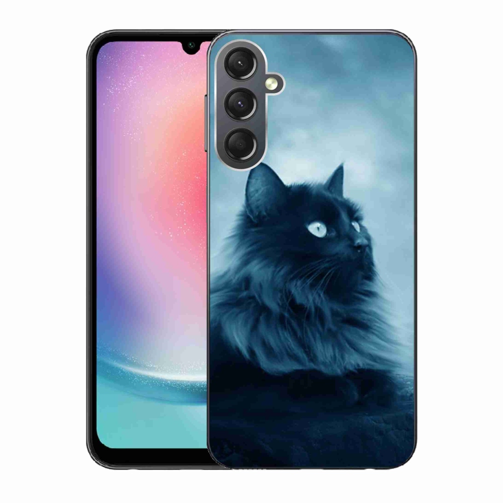 Gelový obal mmCase na Samsung Galaxy A24 - černá kočka 1