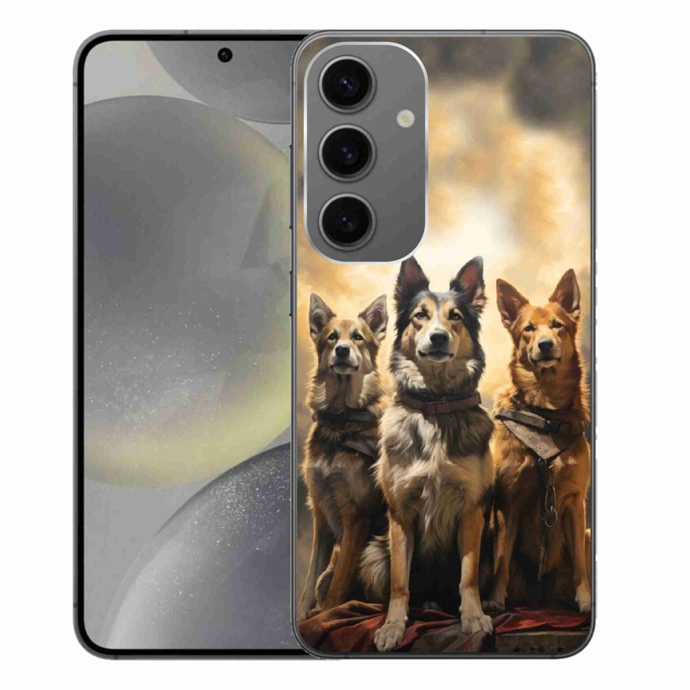 Gelový kryt mmCase na Samsung Galaxy S24+ - tři psi