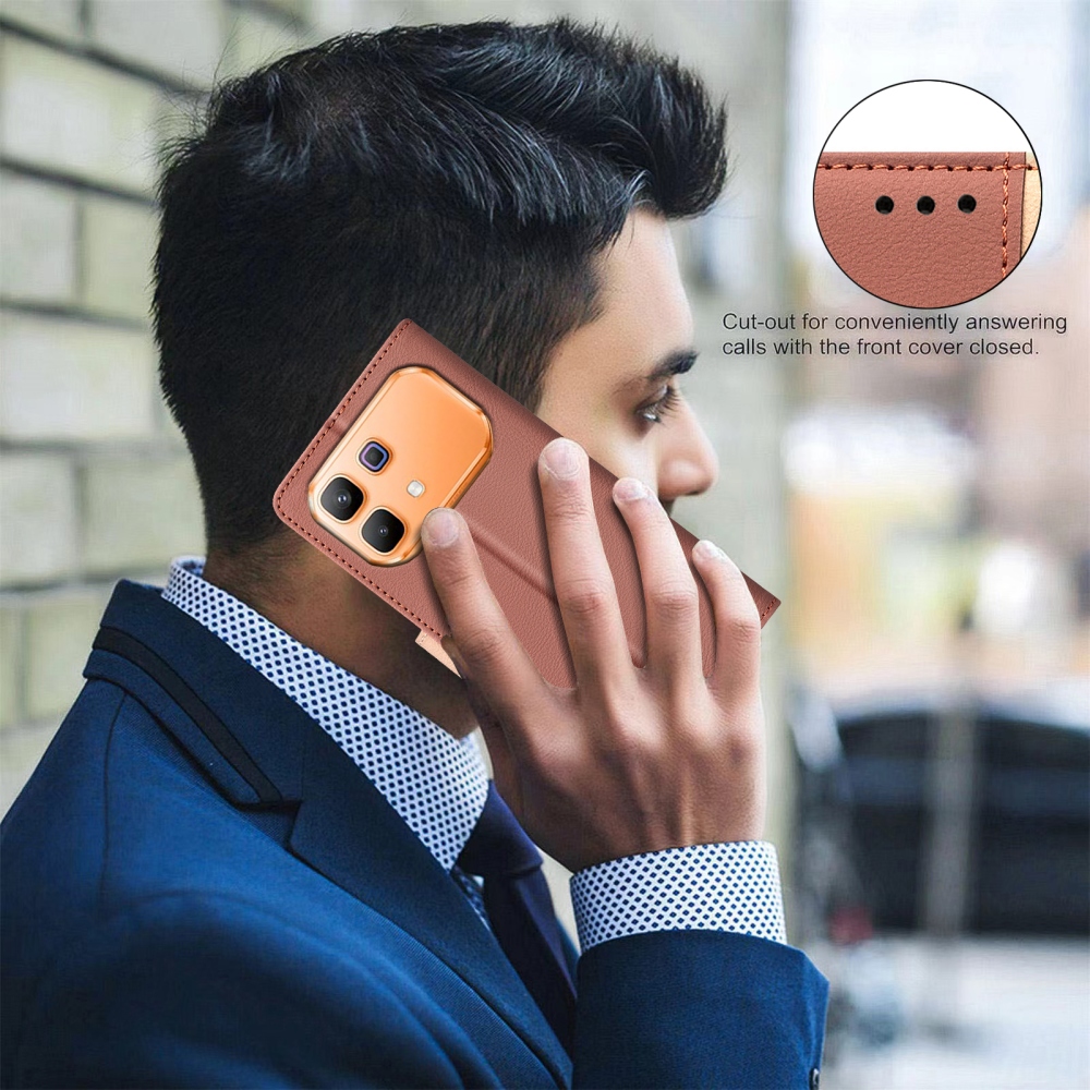 BNF DUO knížkové pouzdro na Infinix Note 60 5G/Note 60 Pro 5G - hnědé