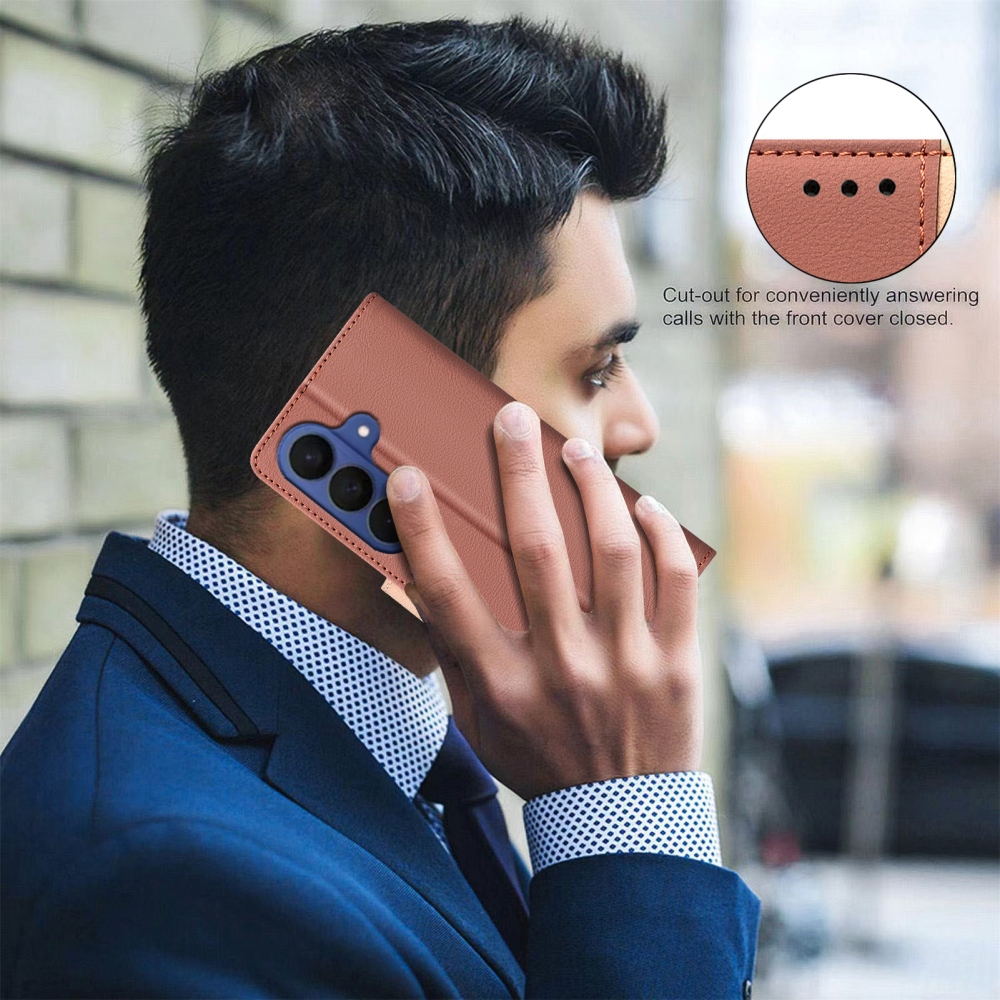 BNF DUO knížkové pouzdro na Samsung Galaxy S26 FE - hnědé