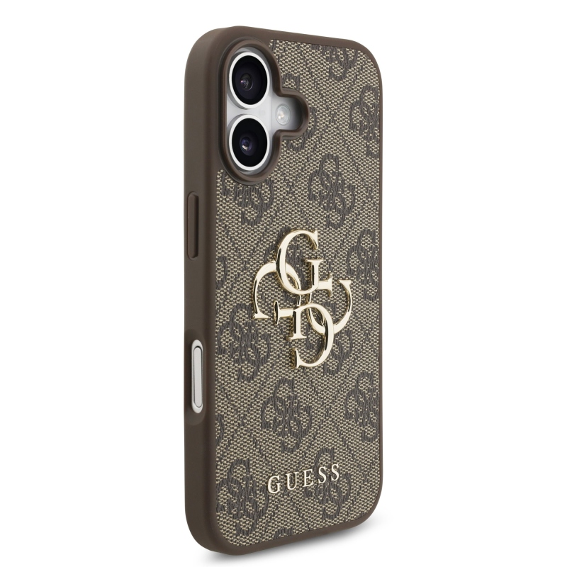 Guess PU 4G Metal Logo Zadní Kryt pro iPhone 17 Brown