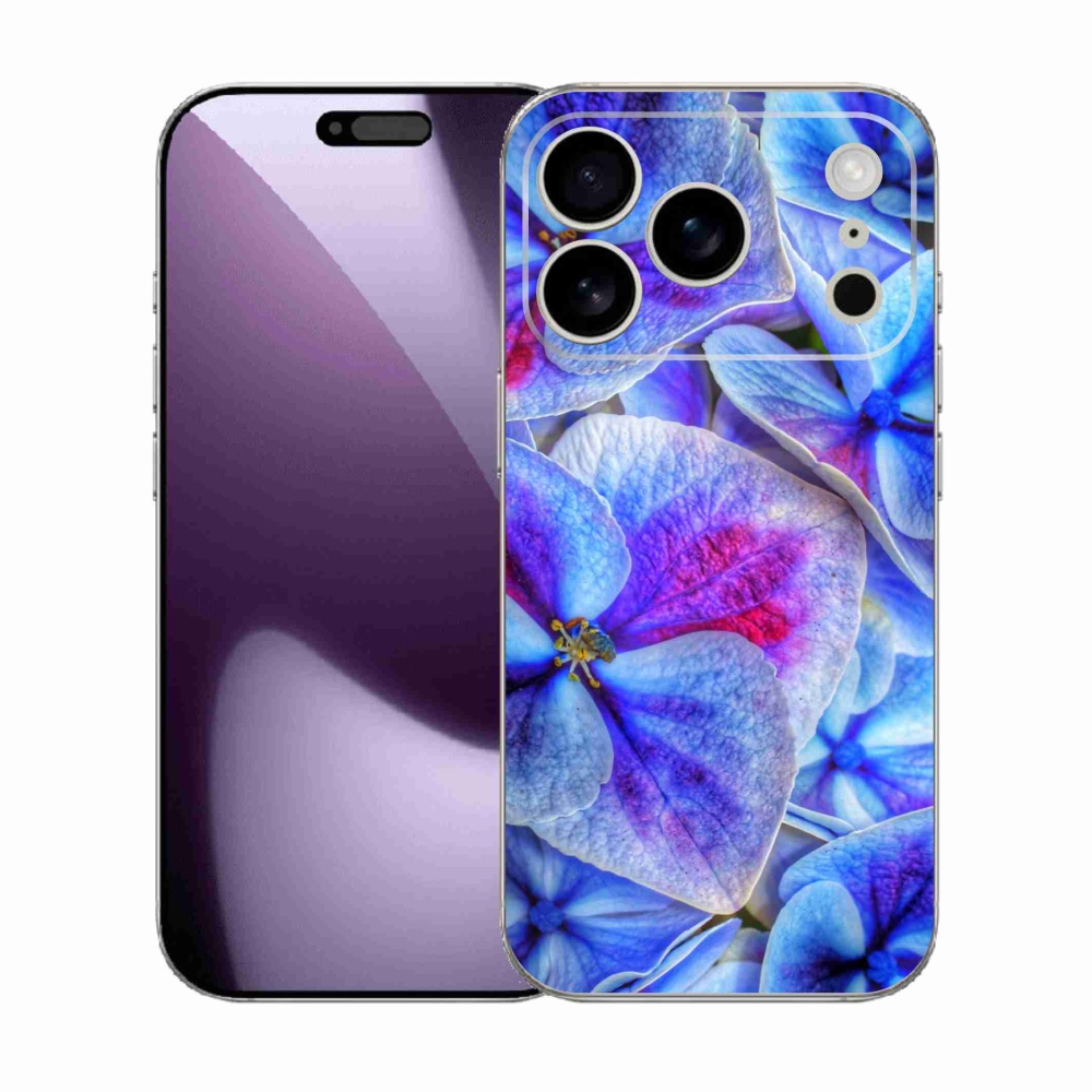 Gelový kryt mmCase na iPhone 17 Pro - modré květy 1