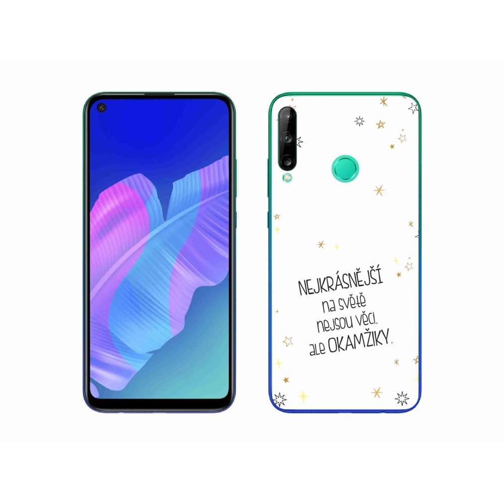 Gelový kryt mmCase na Huawei P40 Lite E - citát 4 bílé pozadí