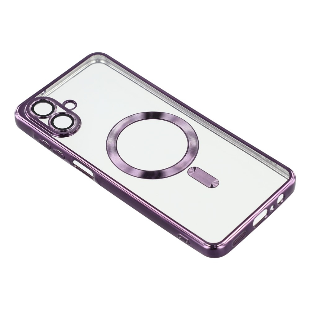Clear obal s ochranou fotoaparátu a podporou MagSafe na Samsung Galaxy A07 4G - fialový
