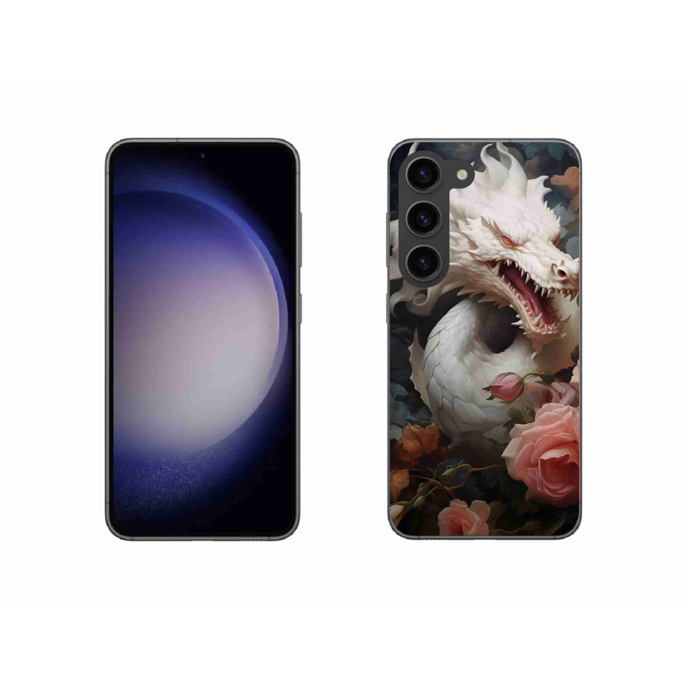 Gelový kryt mmCase na Samsung Galaxy S23 5G - bílý drak
