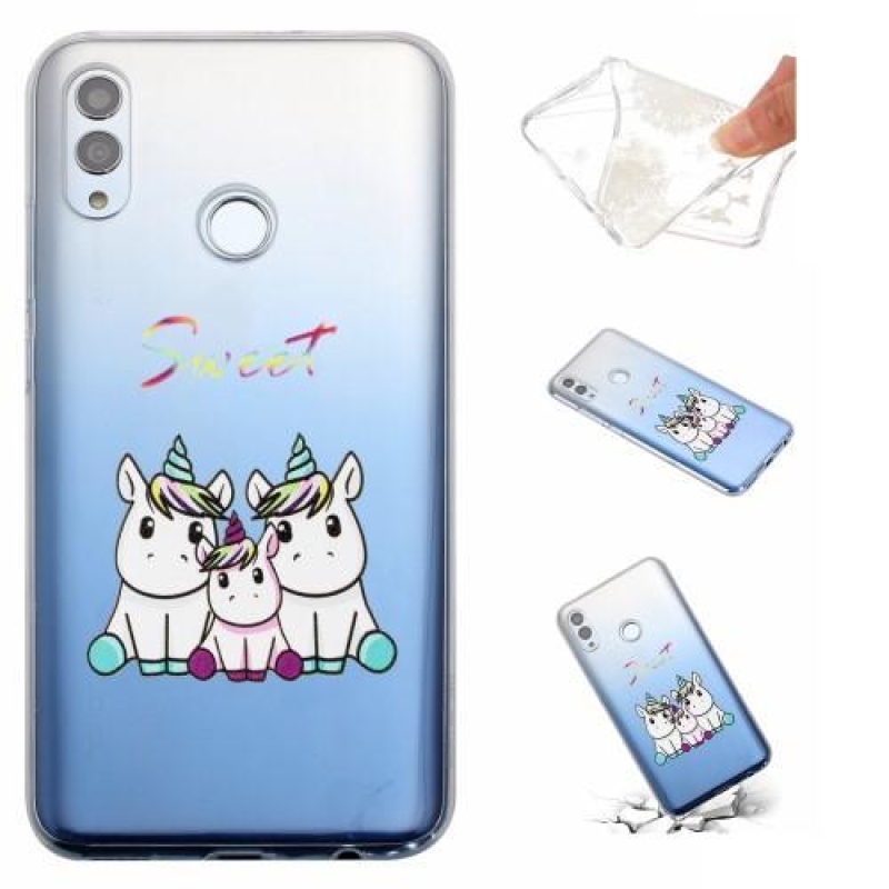 Boss silikonový kryt pro Honor 10 Lite a Huawei P Smart (2019) - jednorožci